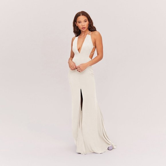 Backless Wedding Dress - size 4 - Fame & Partners - Picture 1 of 6